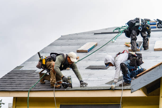Professional Gutter Installation technician working in Burnsville, MS